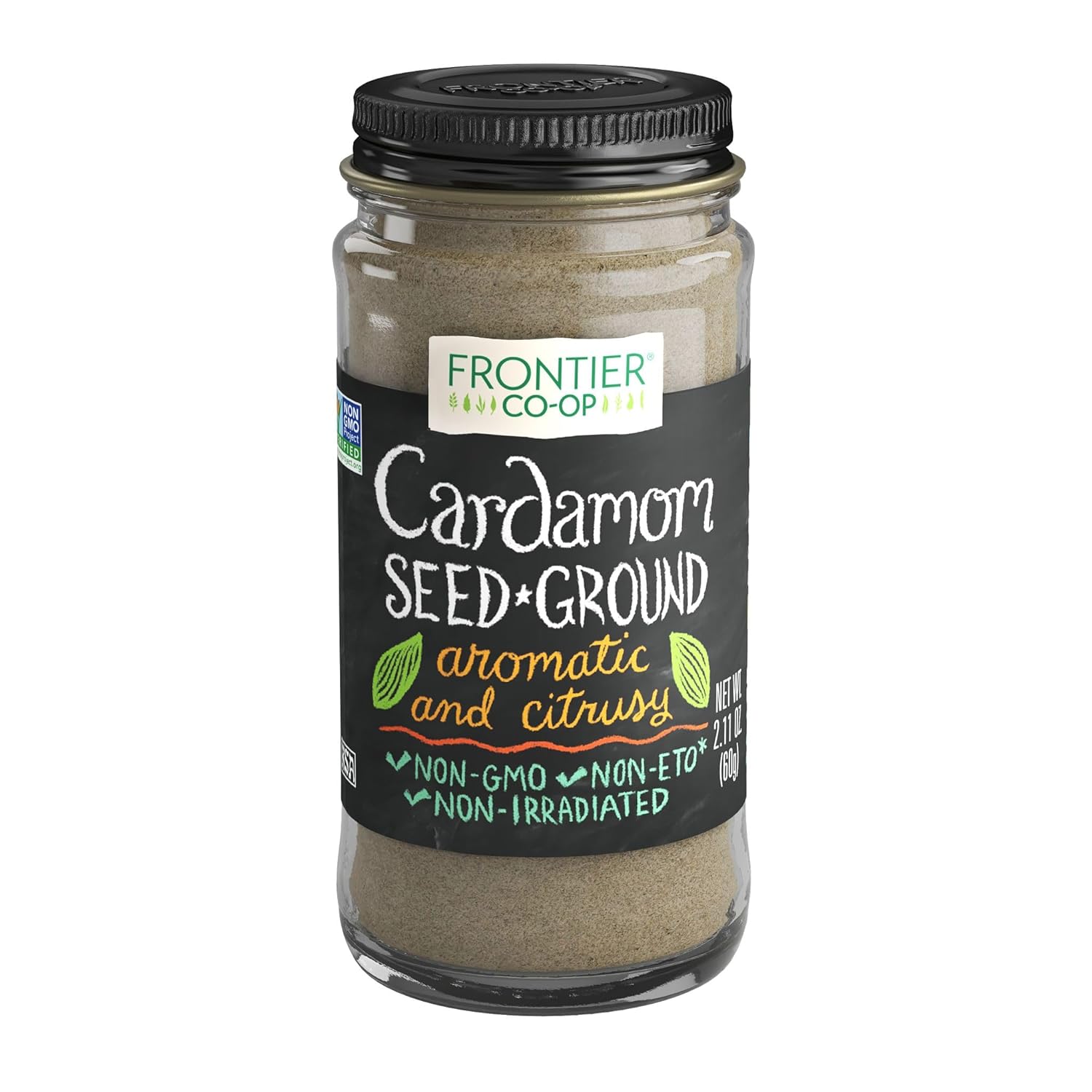 Frontier Cardamom Seed, Decorticated Ground, 2.11 Ounce