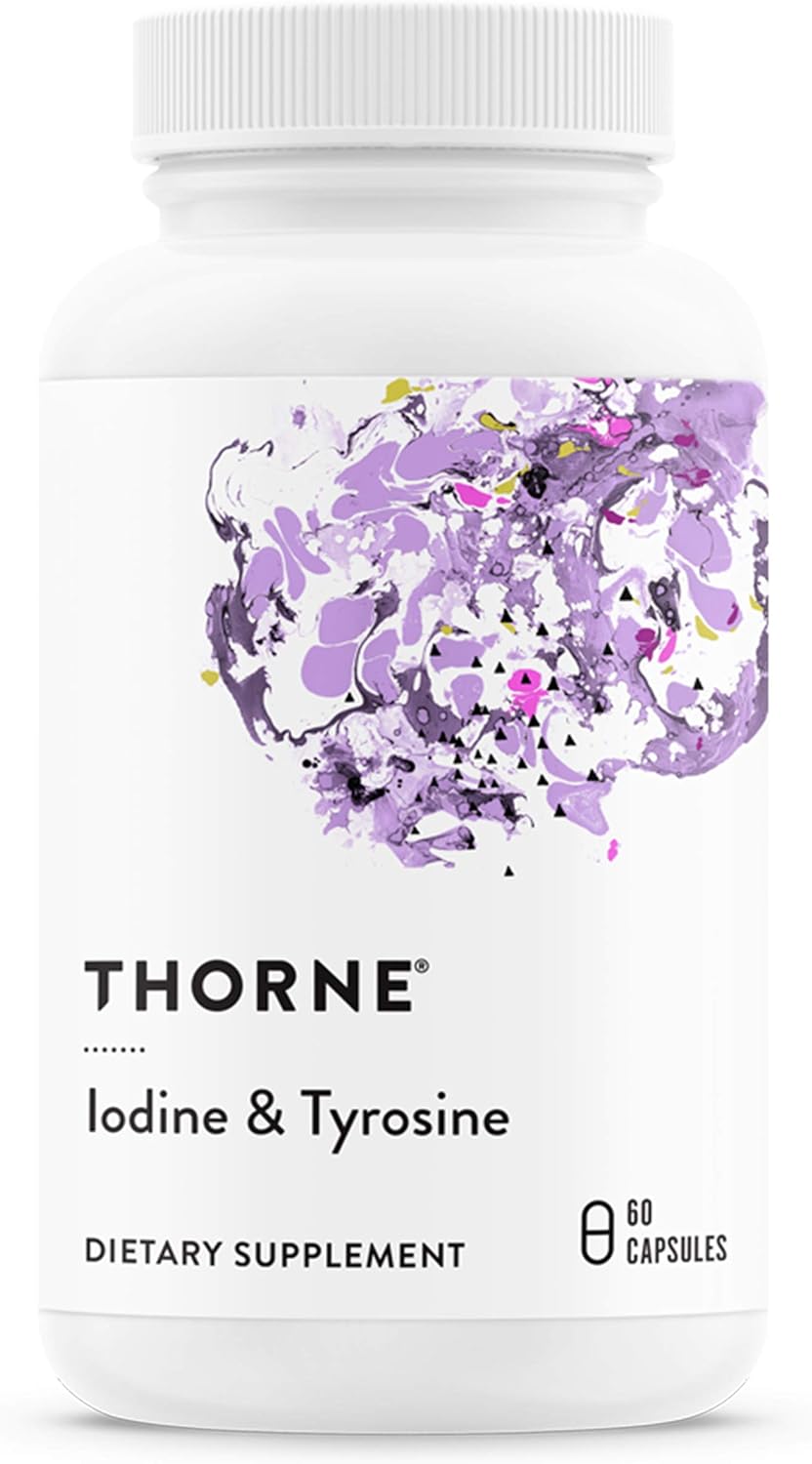 Thorne Iodine & Tyrosine - Mineral and Amino Acid Support for Healthy Thyroid Function - 60 Capsules