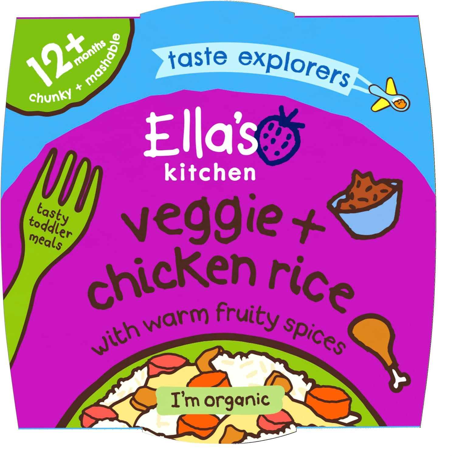 Ella'S Kitchen Veggie + Chicken Rice With Warm Fruity Spices 12+ Months 200G