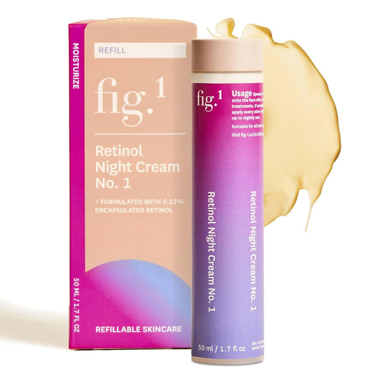Fig.1 Retinol Night Cream Refill | Face Hydrating Moisturizer With Retinol & Squalane | Night Cream For Women With Sensitive Skin | Dermatologist-Tested Wrinkle Reduction | Level 1 Of 3, 50Ml