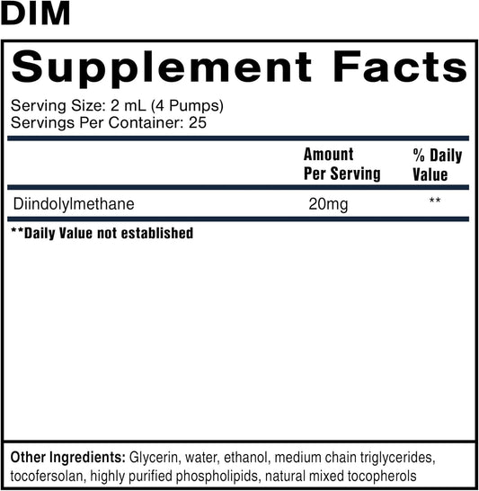 Quicksilver Scientific Nanoemulsified Dim - Liposomal Dim Supplement To Support Healthy Hormone Balance For Women & Men - Soy-Free Detox & Immune Support (1.7Oz / 50Ml)