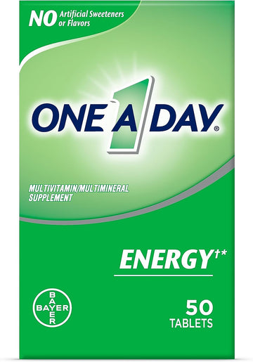 One A Day Energy Multivitamin With Vitamin A, C, D, E, Zinc For Immune Health*, Caffeine, Biotin, B6, B12 & More, 50 Tablets
