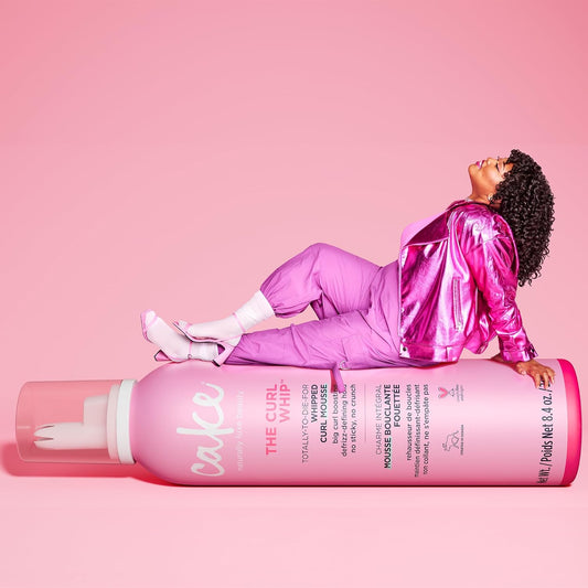 Cake Beauty Whipped Curl Defining & Volumizing Mousse – Aloe Vera Vitamin E For Flexible Hold - Vegan No Heat Curls Wavy Curly Hair Sulfate Cruelty Free Products For Women