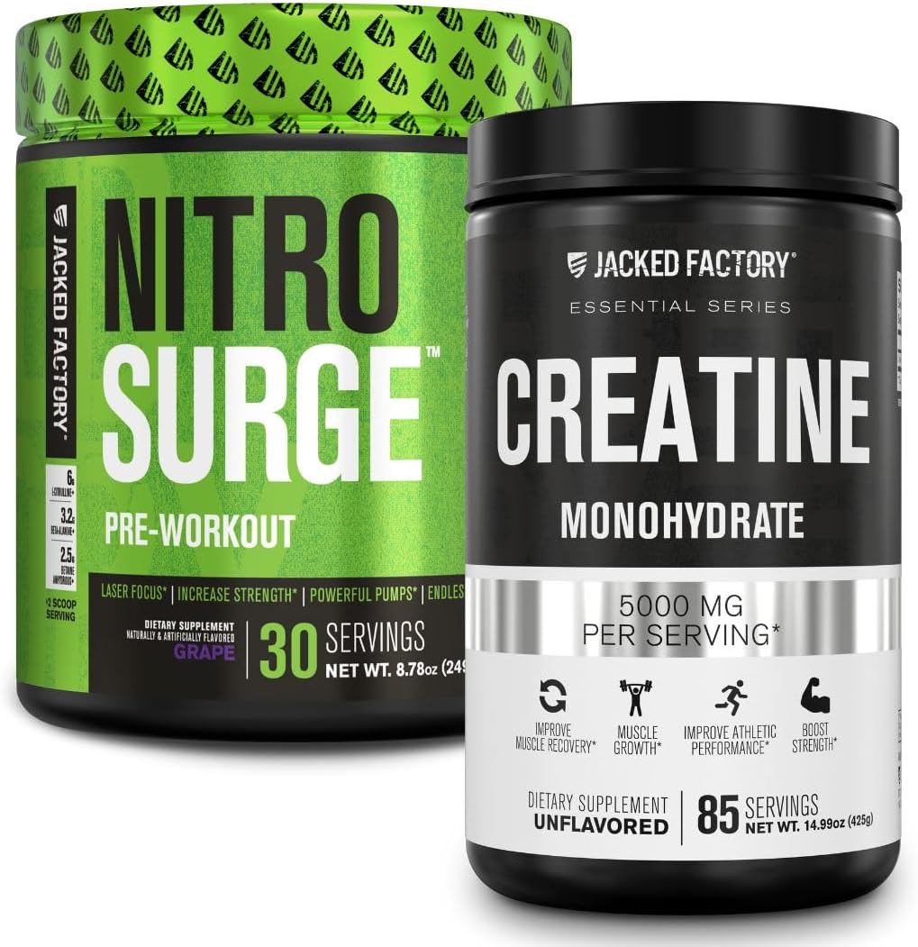 Jacked Factory Nitrosurge Pre-Workout In Grape & Creatine Monohydrate For Men & Women