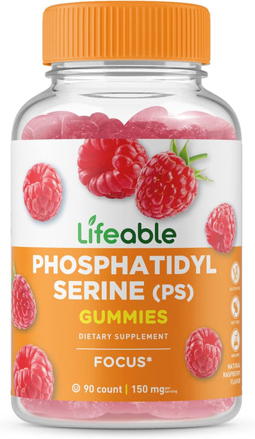 Lifeable PhosphatidylSerine (PS) Gummies ? Great Tasting Natural Flavor Vitamin Supplements ? Gluten Free, Vegetarian, GMO Free Chewable ? for Focus and Memory ? for Adults, Man, Women (90 Count)
