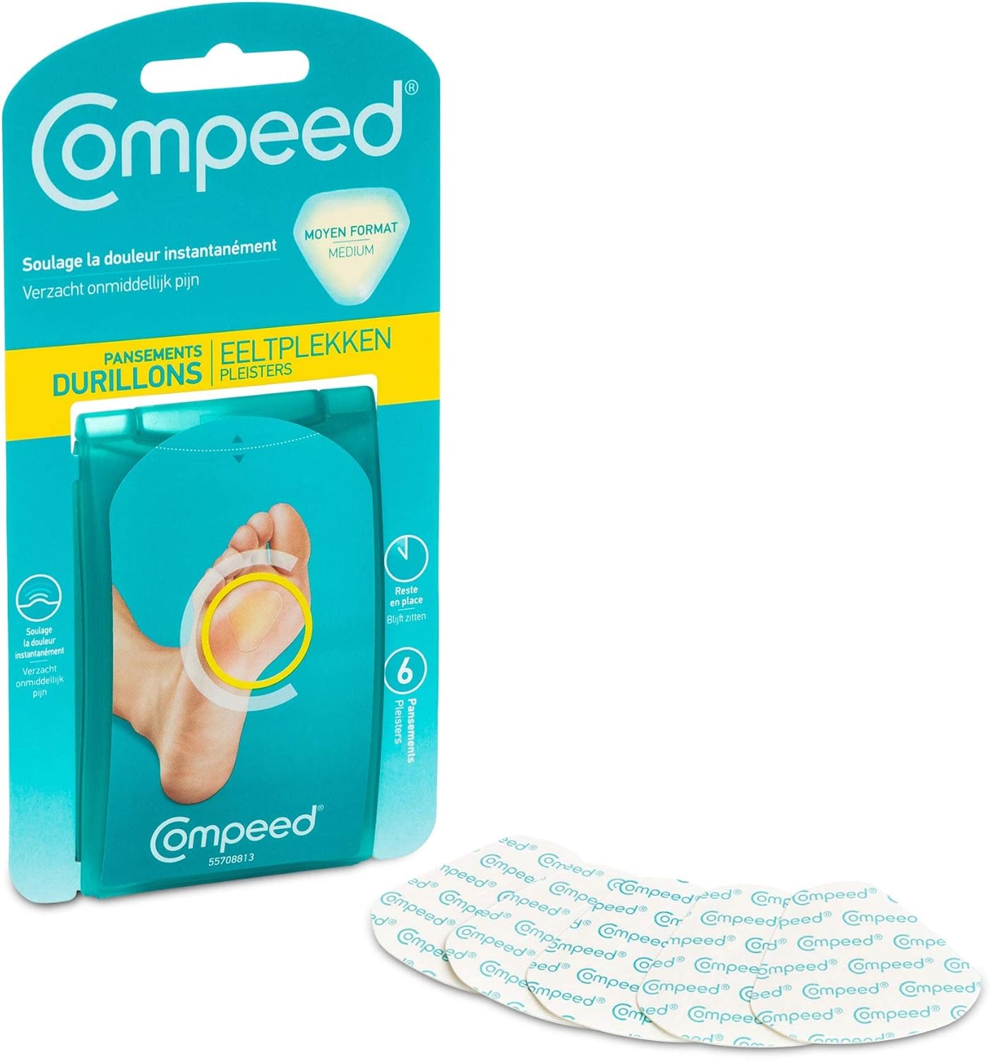 Compeed Callus Plasters, 6 Hydrocolloid Plasters, Foot Treatment, Fast Natural Callus Removal, Dimensions: 4.4 cm x4.5 cm (packaging may vary) (Pack of 2) : Amazon.co.uk: Health & Personal Care