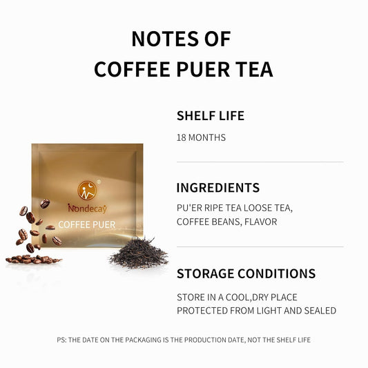 Coffee Puer|Nondecay Tea Sampler With 7 Pyramid Tea Infuser Bags - Fruit, Herb And Flower Tea For Cold Brew & Hot Brew, Birthday, Hostess And Co-Worker Fall Gifts