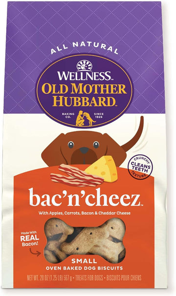 Wellness Old Mother Hubbard Classic Bac'N'Cheez Natural Small Oven-Baked Biscuits Dog Treats, 20 Ounce Bag