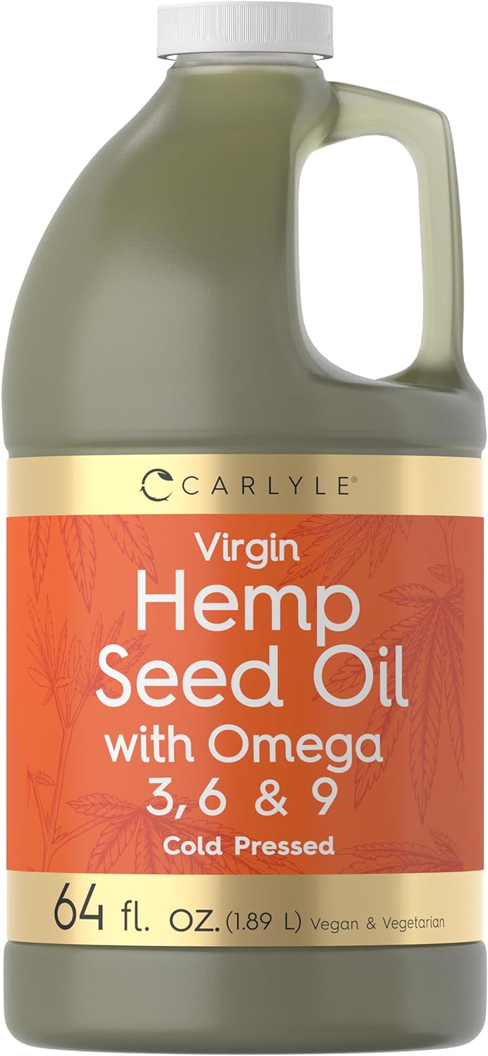 Carlyle Hemp Seed Oil | 64 fl oz | Virgin, Cold Pressed | with Omega 3