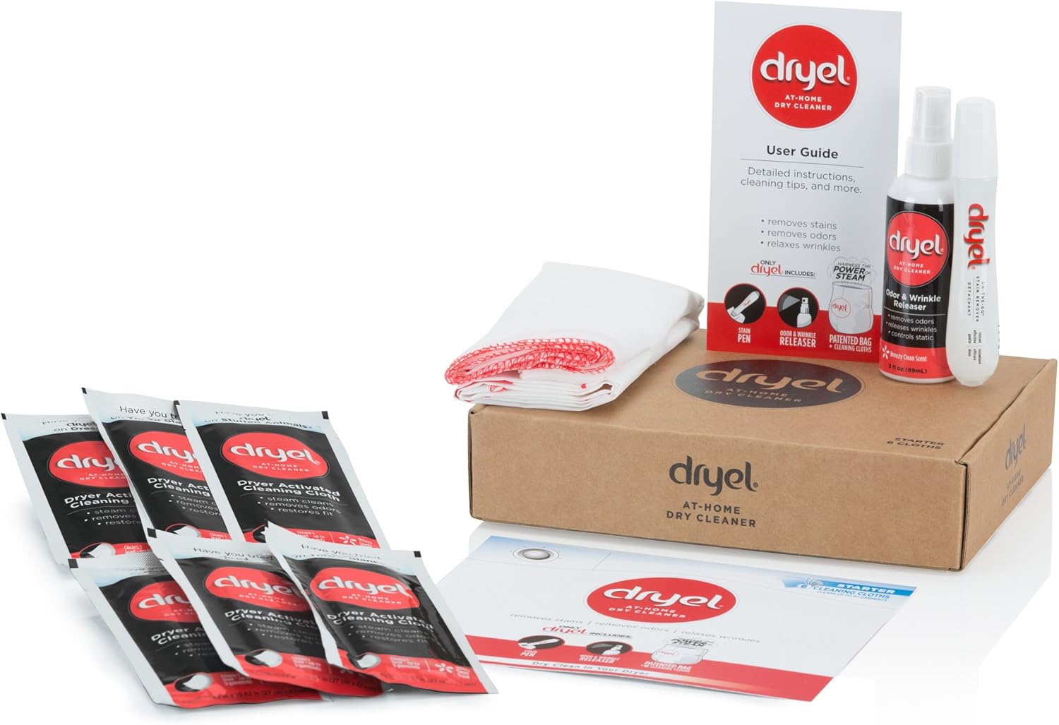 Dryel At-Home Dry Cleaner Starter Kit, Gentle Laundry Care For Special Fabrics And Dry-Clean-Only Clothes, 6 Loads