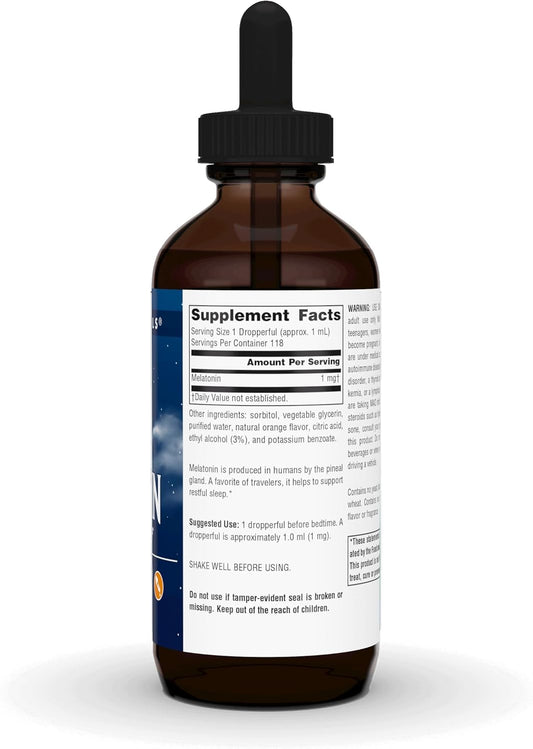 Source Naturals Sleep Science Melatonin, Orange Flavored Liquid Drops - 1 Mg, 4 Fluid Oz