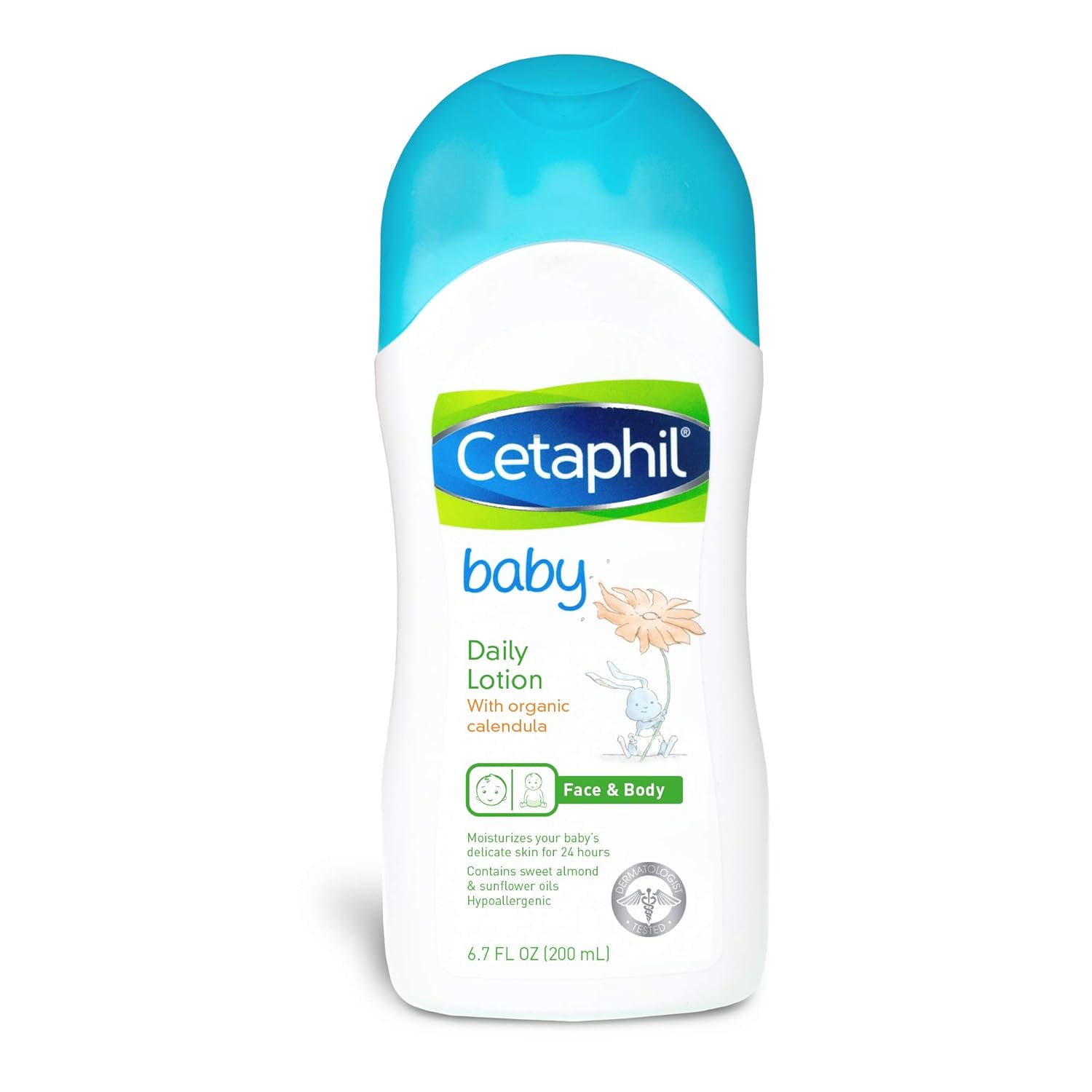 Cetaphil Baby Daily Lotion With Organic Calendula,Hypoallergenic, Sweet Almond & Sunflower Oils,6.7 Fl. Oz (Packaging May Vary)