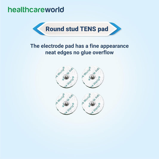 Tens Electrode Pads (4Pcs) Round Self-Adhesive Electrodes With 3.5Mm Stud Connection Targeted Pain Relief Compatible With Beurer, Sanitas Tens Devices