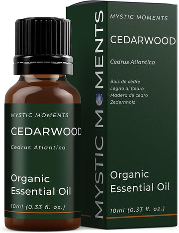 Mystic Moments | Organic Cedarwood Essential Oil 10ml - Pure & Natural oil for Diffusers, Aromatherapy & Massage Blends Vegan GMO Free