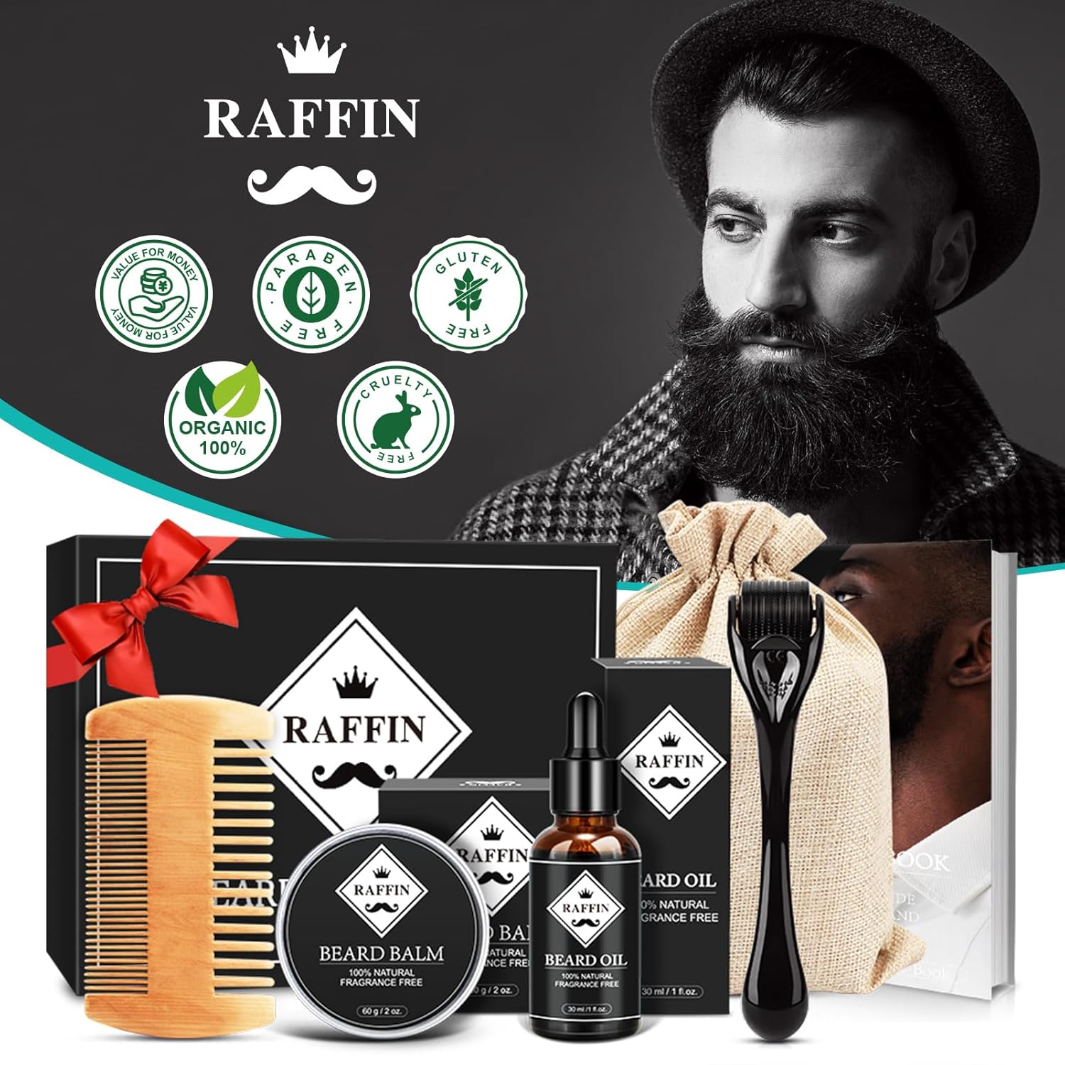 Mens Gifts - Beard Kit With Oil, Balm, Brush, Comb, Scissors, E-Book, Outfits Men'S Grooming Routine, Anniversary & Birthday Gifts For Men, Him, Husband, Boyfriend, Son, Male Friend, Brother, Dad : Beauty & Personal Care