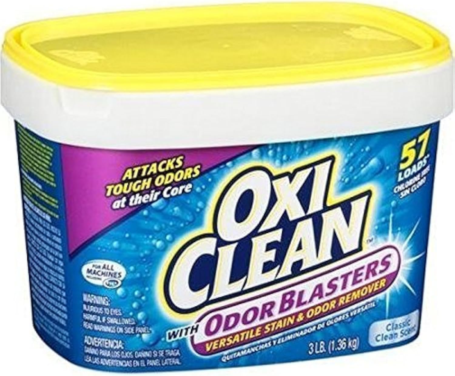 OxiClean with Odor Blasters Classic Clean Scent Versatile Stain and Odor Remover, 3 lb. : Health & Household