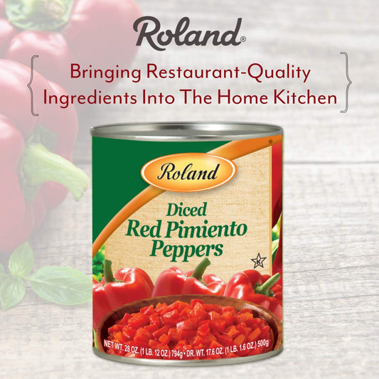 Roland Diced Red Pimiento Peppers, Specialty Imported Food, 28-Ounce Can ( 6 Count) - Packaging may vary