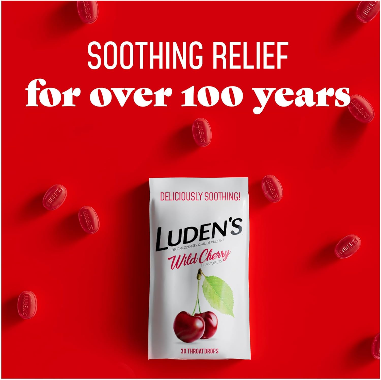 Luden'S Sore Throat Drops, For Minor Sore Throat Relief, Wild Cherry, 30 Count, 12 Pk : Health & Household
