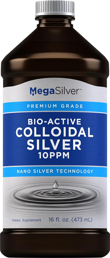 Piping Rock Collodial Silver Liquid | 16 Fl Oz | 10Ppm | Bio-Active Premium Grade | Nano Silver Technology | Non Gmo, Gluten Free Supplement