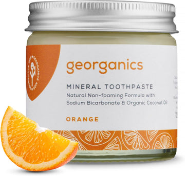 Georganics Mineral Toothpaste - 60Ml - Tea Tree Flavour - Fluoride, Sls & Glycerine Free - Non-Foaming Natural Toothpaste With Virgin Coconut Oil - Certified Cosmos Natural, Vegan And Cruelty-Free