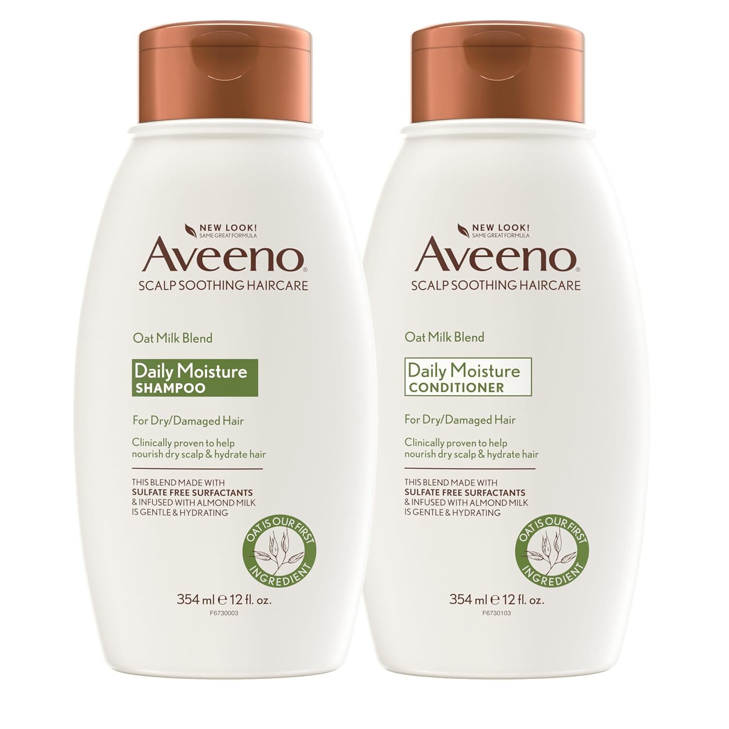 Aveeno Scalp Soothing Oat Milk Blend Shampoo & Conditioner Set For Daily Moisture And Light Nourishment, Sulfate Free, No Dyes Or Parabens, 12 Fl. Oz