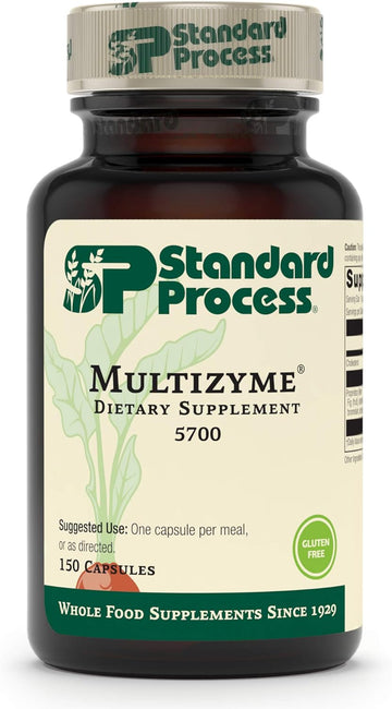 Standard Process - Multizyme - Digestion And Pancreatic Function Support Supplement, Provides Digestive Enzymes And Pancreatic Enzymes, Gluten Free - 150 Capsules