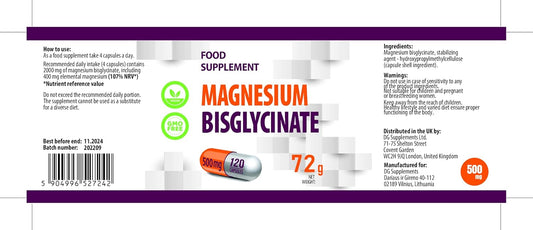 Hepatica Magnesium Bisglycinate 2000Mg Per Serving | 120 Vegan Capsules | High Strength Muscle, Sleep & Nerve Support | 3Rd Party Lab Tested | Non-Gmo & Gluten-Free