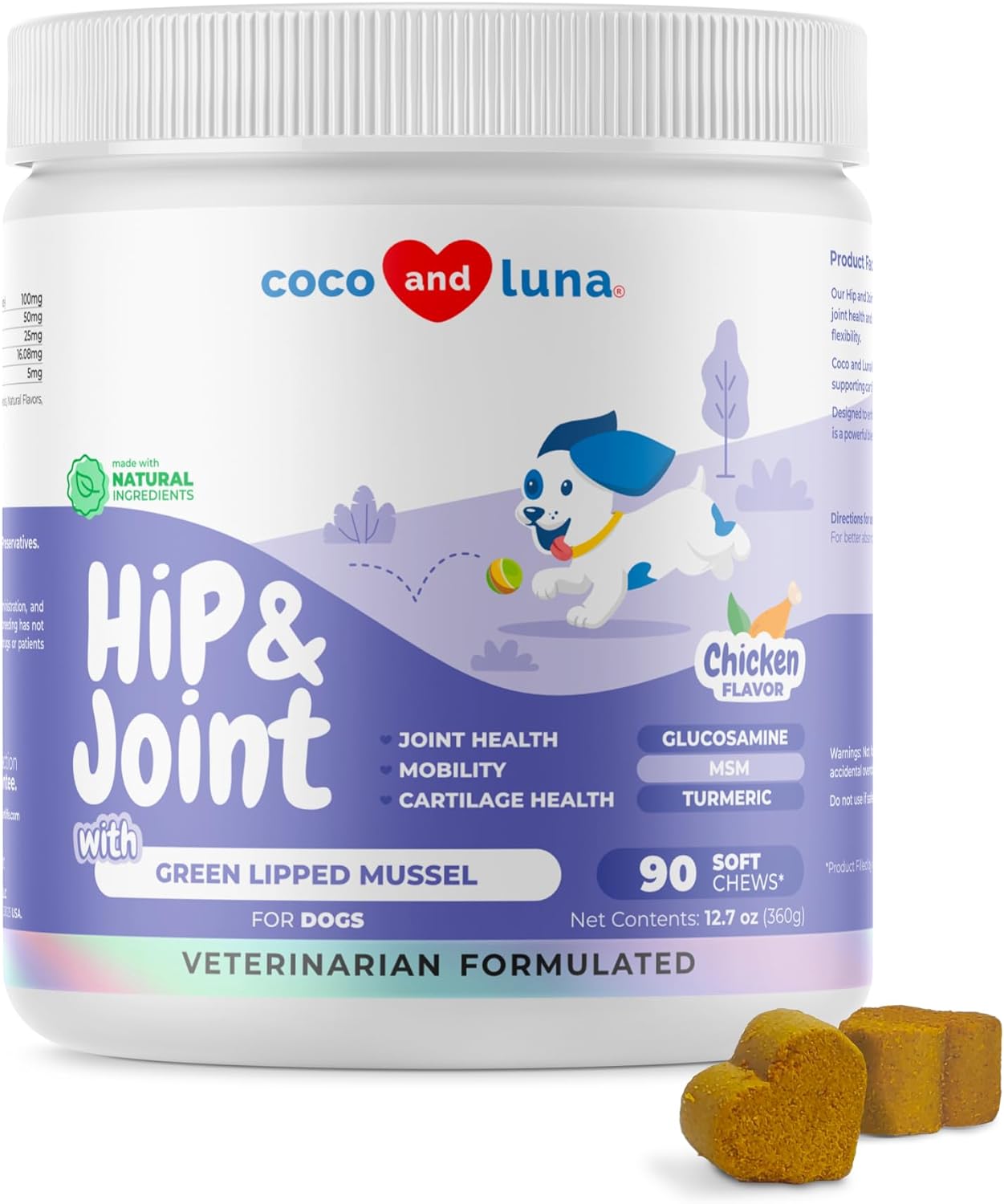 Joint Supplement for Dogs - 90 Soft Chews - with Green Lipped Mussel, Glucosamine, Turmeric, Fish Oil, MSM and Yucca Schidigera (Soft Chews)