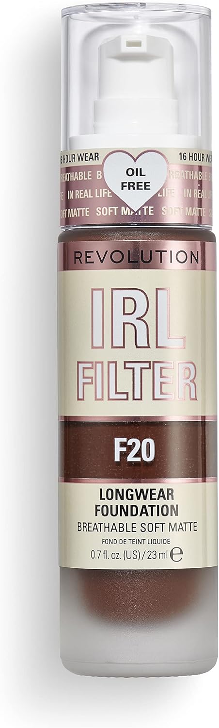Makeup Revolution IRL Filter, Longwear Foundation, Medium to Full Coverage, Matte Finish, 16 Hour Wear, F13.7, Dark Skin Tones, 23ml : Amazon.co.uk: Beauty