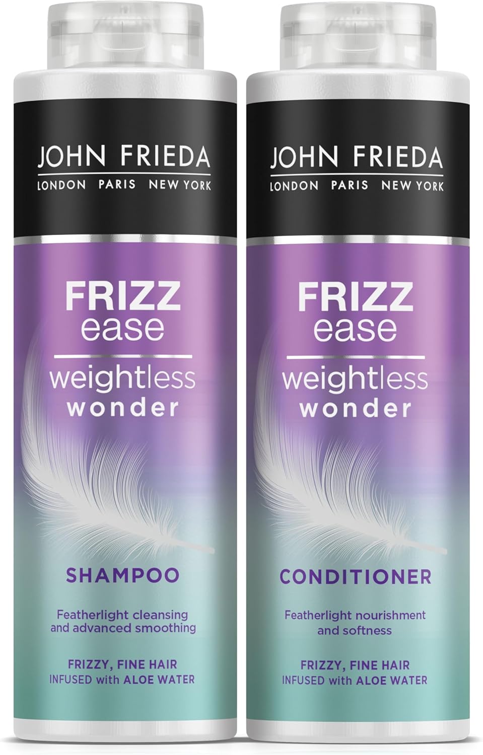 John Frieda Frizz Ease Weightless Wonder Shampoo And Conditioner Duo Pack 2 X 500Ml, Lightweight Shampoo And Conditioner For Frizzy Hair, Anti-Frizz Haircare Bundle