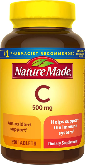 Nature Made Vitamin C 500 Mg, Dietary Supplement For Immune Support, 250 Tablets (Pack Of 3)