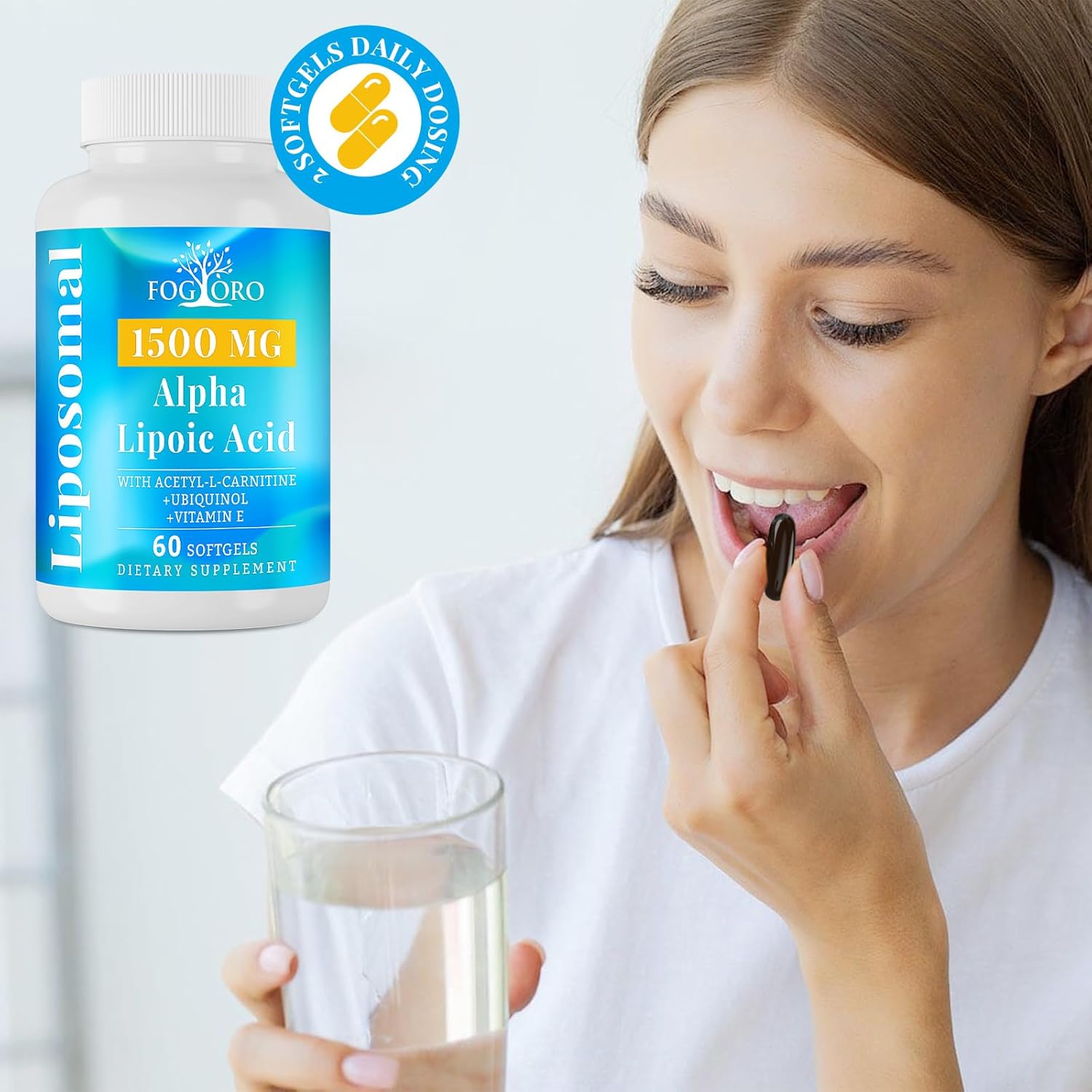 Fogoro Alpha Lipoic Acid 1500 Mg-Liposomal Ala Supplement For Cellular Energy Production,Lipid Metabolism,Free Radical Scavenger,60 Softgels : Health & Household