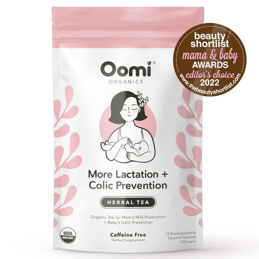 Lactation Tea by Oomi - USDA Organic & Vegan - 15 Biodegradable Sachets