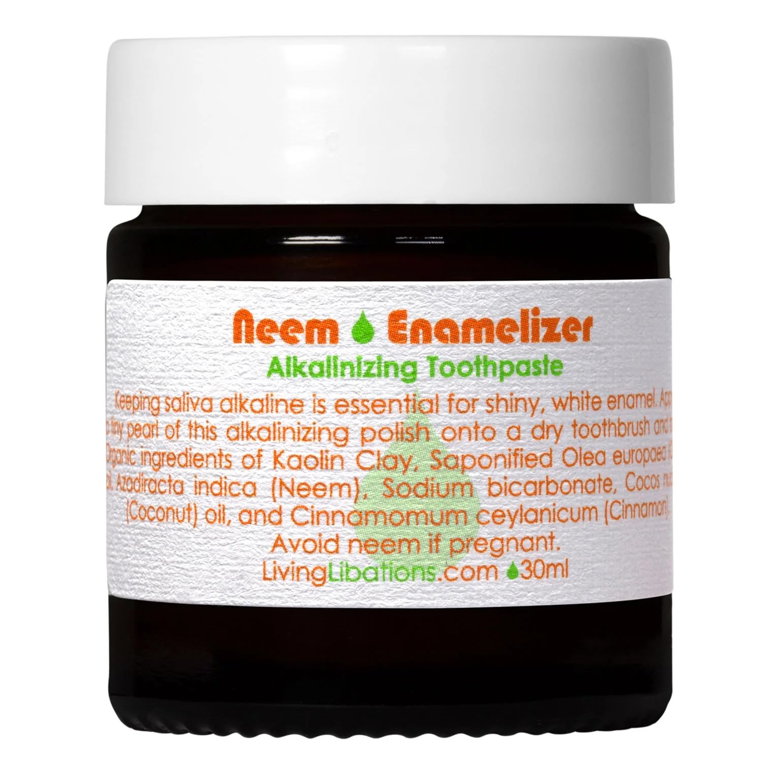 Living Libations - Organic Neem Enamelizer Toothpaste | Natural, Wildcrafted, Vegan Clean Beauty (1 Oz | 30 Ml)