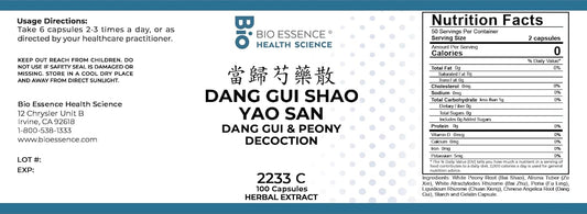 2233C Dang Gui Shao Yao San/Dang Gui&Peony Decoction 100 Capsules/Bottle (2 Bottles)