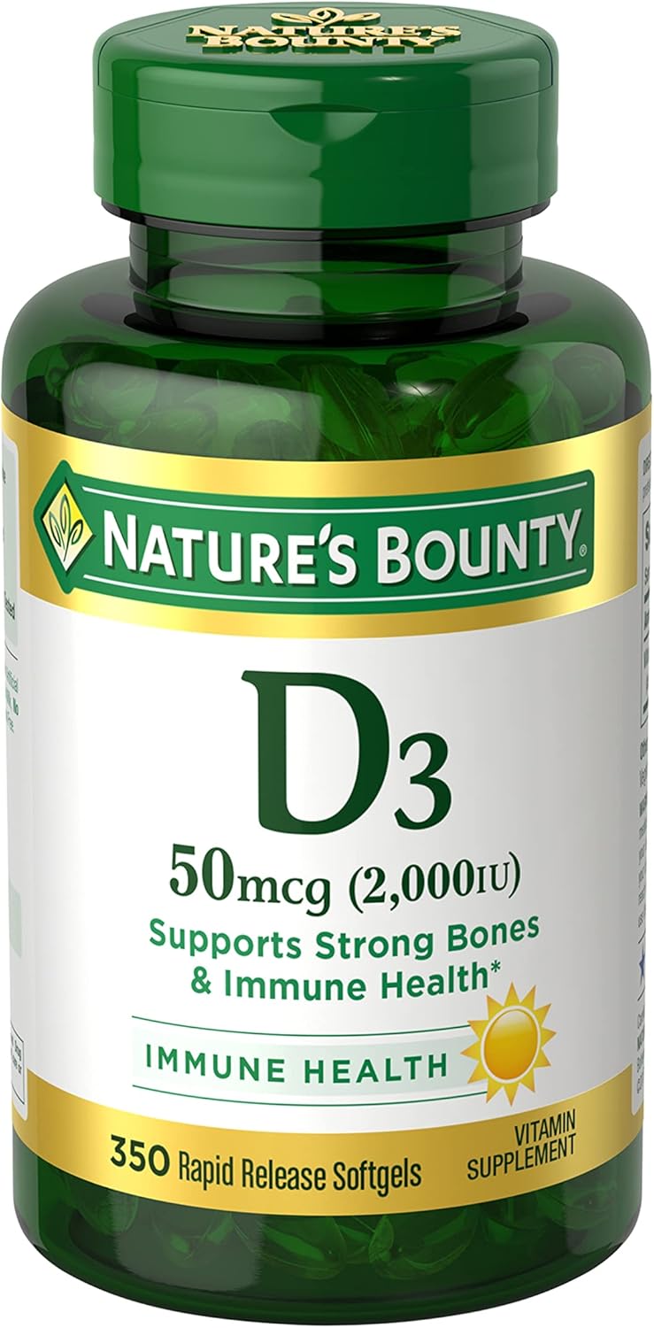 Nature'S Bounty Vitamin D, Immune Support, Vitamin Supplement, 2000 Iu, 50 Mcg, Softgels, 350 Ct