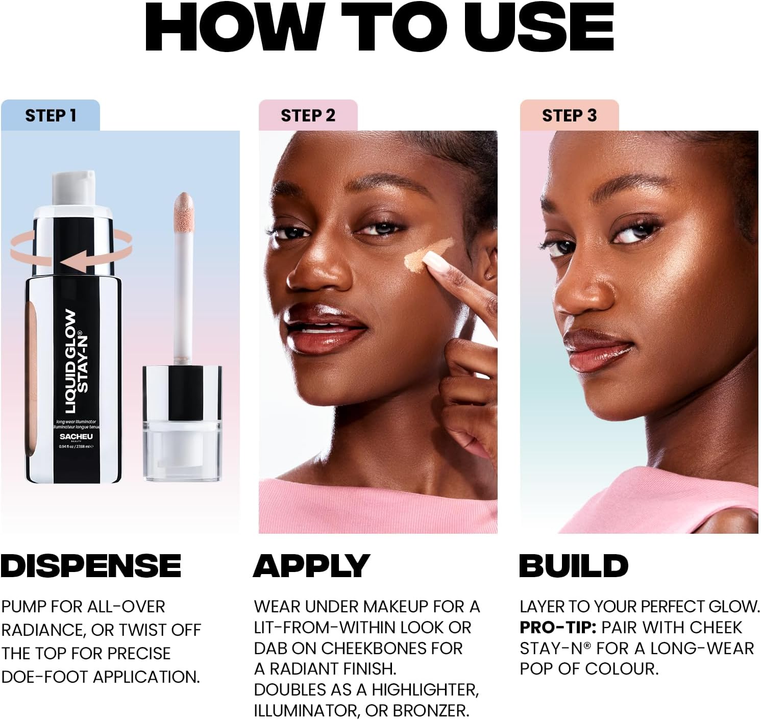 Sacheu Liquid Glow STAY-N Liquid Highlighter & Illuminator Makeup — 30ml Long Lasting Luminous Glow Lightweight Dewy Finish, Glow Getter : Amazon.co.uk: Beauty