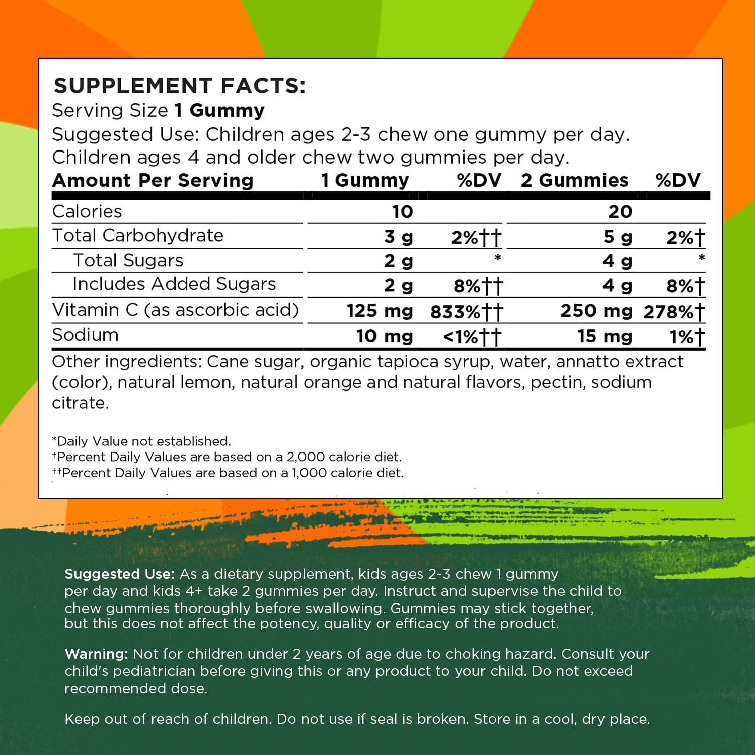 Swanson Kids Vitamin C Gummies - 60 Orange-Flavored Gummies - Immune Support for Children : Health & Household