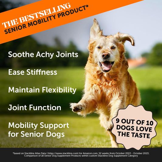 Pet Honesty Senior Hemp Hip & Joint Support, Hemp For Dogs, Mobility Support For Senior Dogs, Hemp Oil & Powder, Glucosamine, Collagen, Msm, Green Lipped Mussel, Helps Discomfort (Peanut Butter, 90)