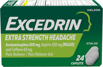 Excedrin Extra Strength Caplets For Headache Pain Relief, 24 Count