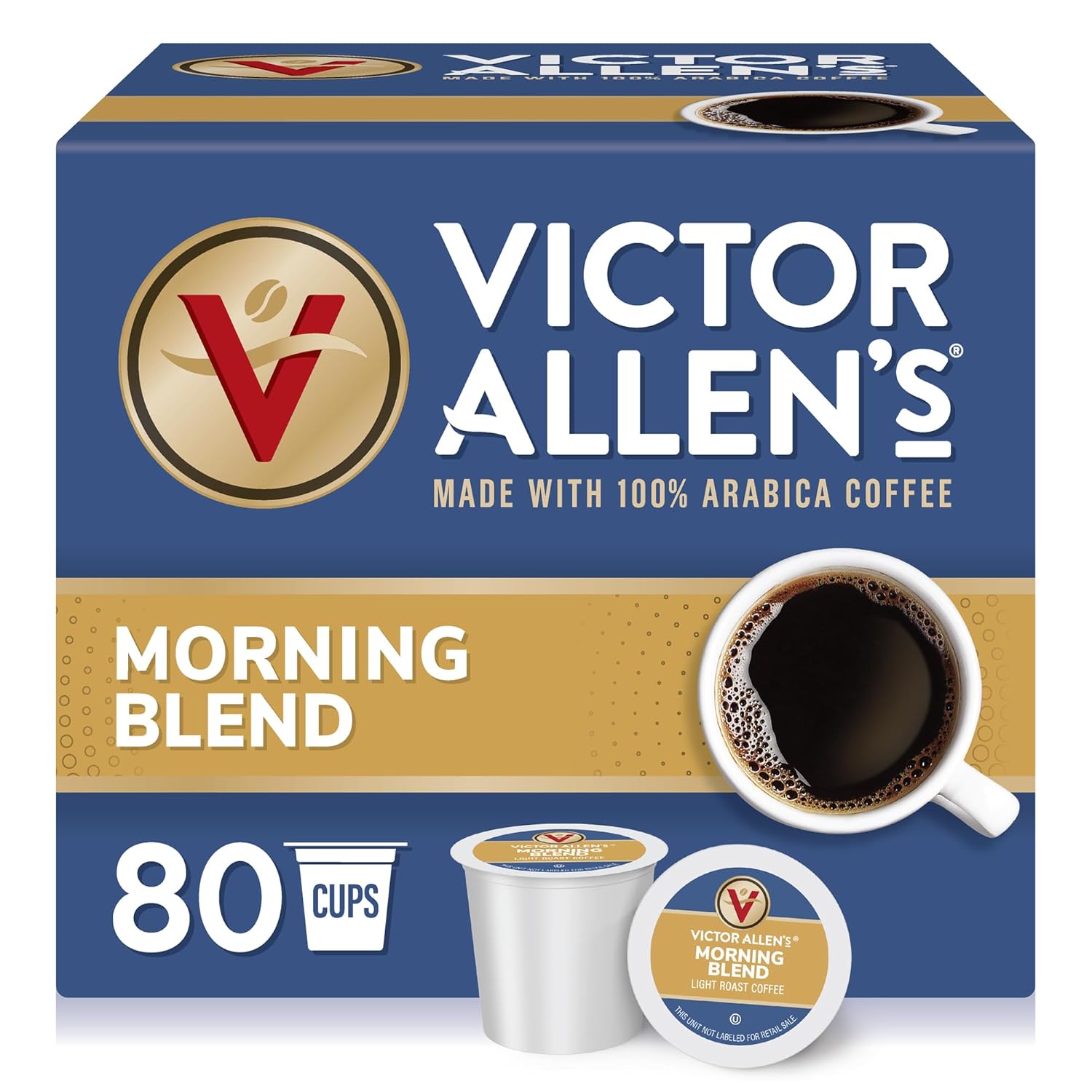 Victor Allen'S Coffee Morning Blend, Light Roast, 80 Count, Single Serve Coffee Pods For Keurig K-Cup Brewers