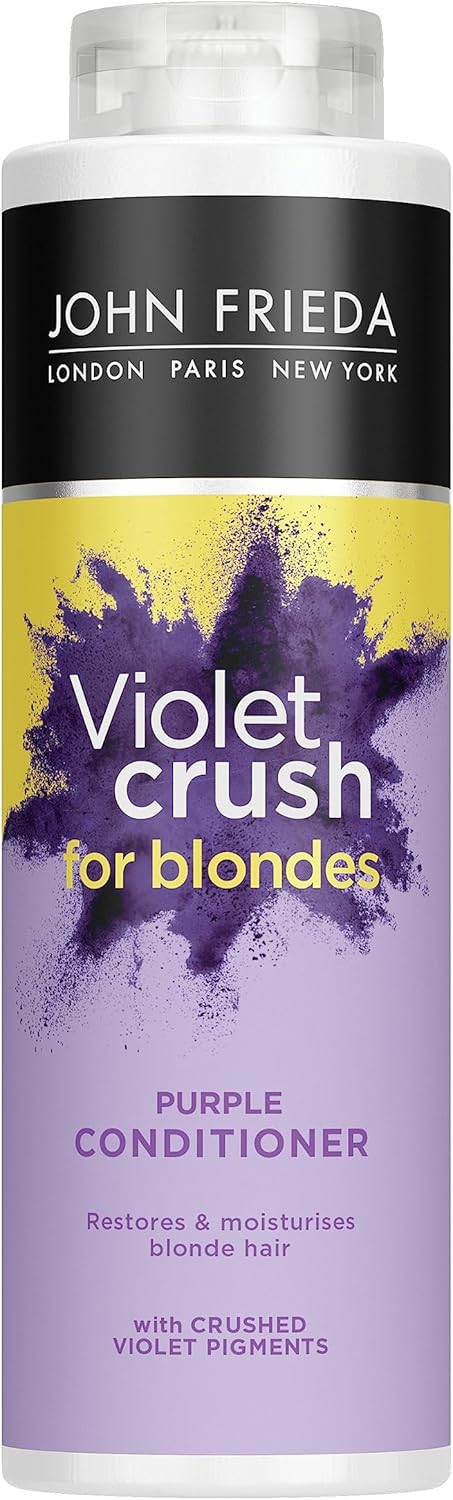 John Frieda Violet Crush For Blondes Toning Conditioner For Blonde Hair, Purple Conditioner For Blondes Value Pack 500 Ml