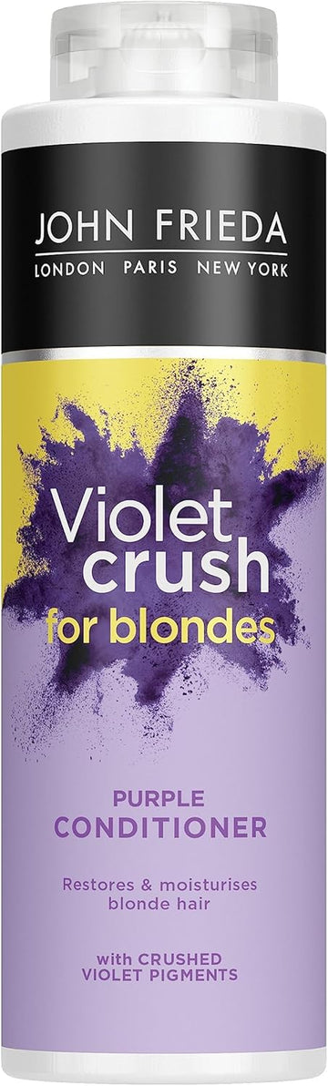 John Frieda Violet Crush For Blondes Toning Conditioner For Blonde Hair, Purple Conditioner For Blondes Value Pack 500 Ml