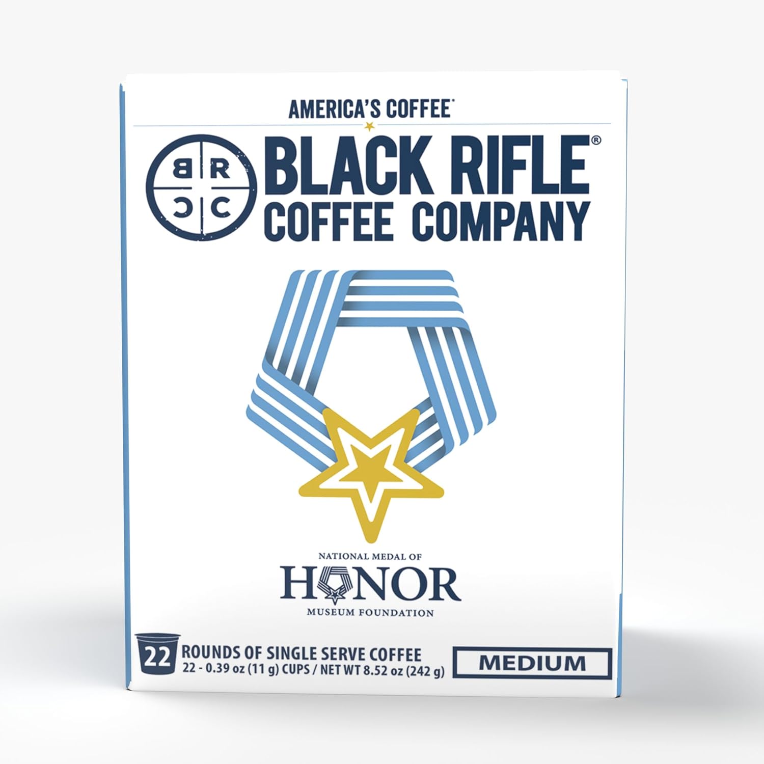 Black Rifle Coffee Company Medal Of Honor, Medium Roast Coffee Rounds, 22 Single Serve Coffee Pods