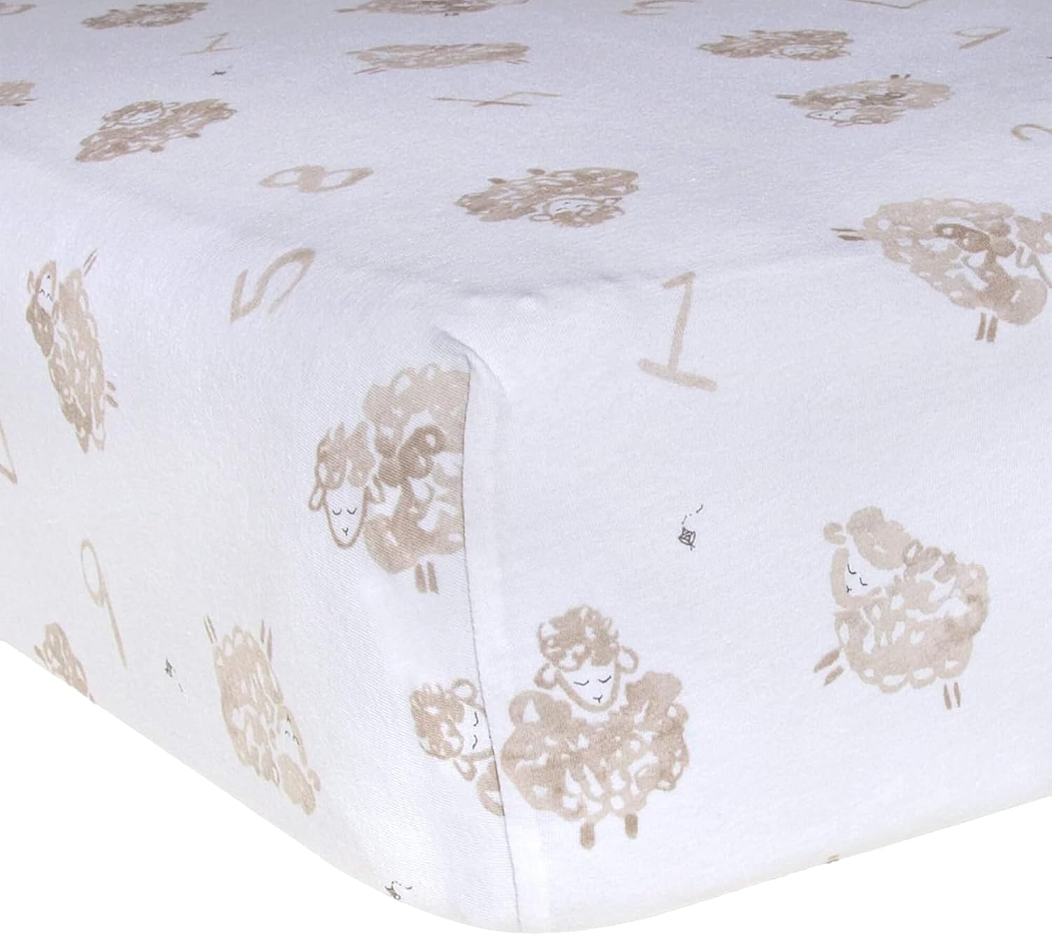 Burts Bees Baby Print Fitted Crib Sheet Organic Cotton Beesnug - Counting Sheep Animal Prints, Fits Unisex Standard Bed And Toddler Mattress, Infant Essentials, 52 X 28 Inch 1-Pack