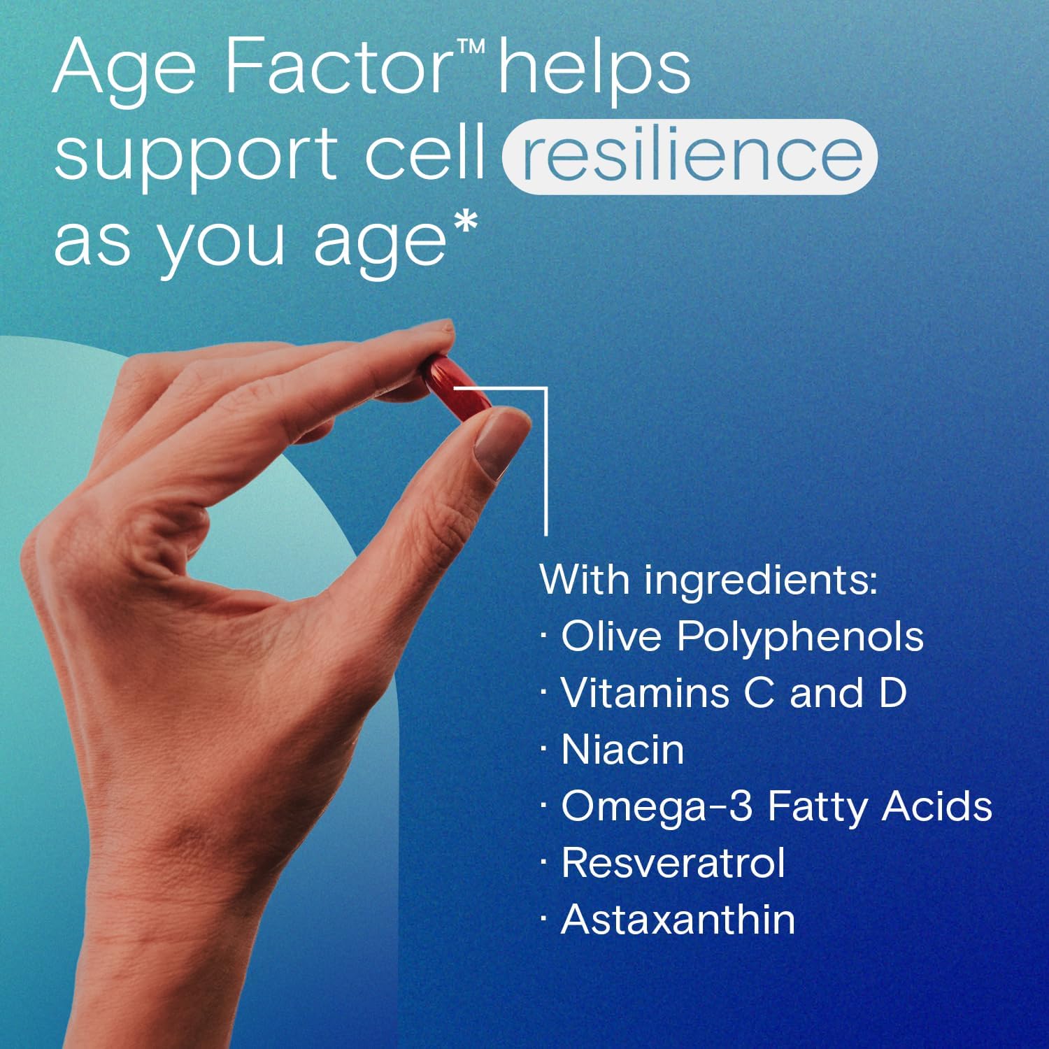 One A Day Age Factor Cell Defense-Cell Health Supplement to Support Healthy Aging Journey, Cell Health Support for Adults, with Olive Polyphenols, Resveratrol, Vitamin B3 (Niacinamide), 30 Softgels : Health & Household