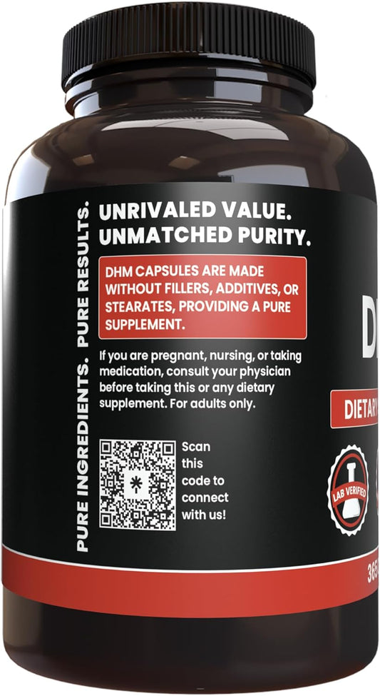 Pure Original Ingredients Dhm, (365 Capsules) No Magnesium Or Rice Fillers, Always Pure, Lab Verified