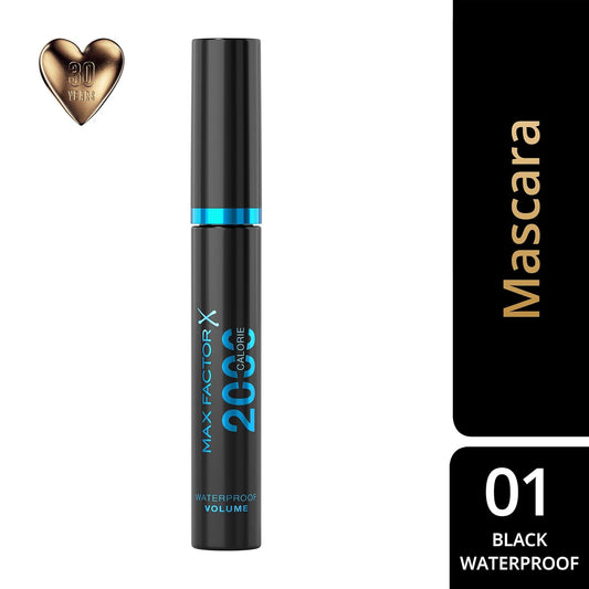 Max Factor 2000 Calorie Mascara Waterproof For Women, Rich Black, 0.33 Ounce