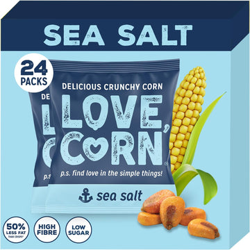 Love Corn Sea Salt | Delicious Crunchy Corn Snack | 24 X 20 Bags | Low Sugar, Gluten Free, Vegan