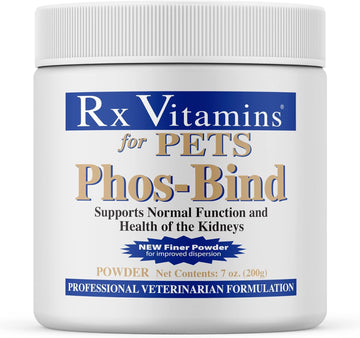 Rx Vitamins Phos-Bind - Kidney Support Supplement Powder - Phosphate Binder for Cats & Dogs for Kidney Health - Supports Normal Kidney Cleanse and Essential Kidney Care - 200g
